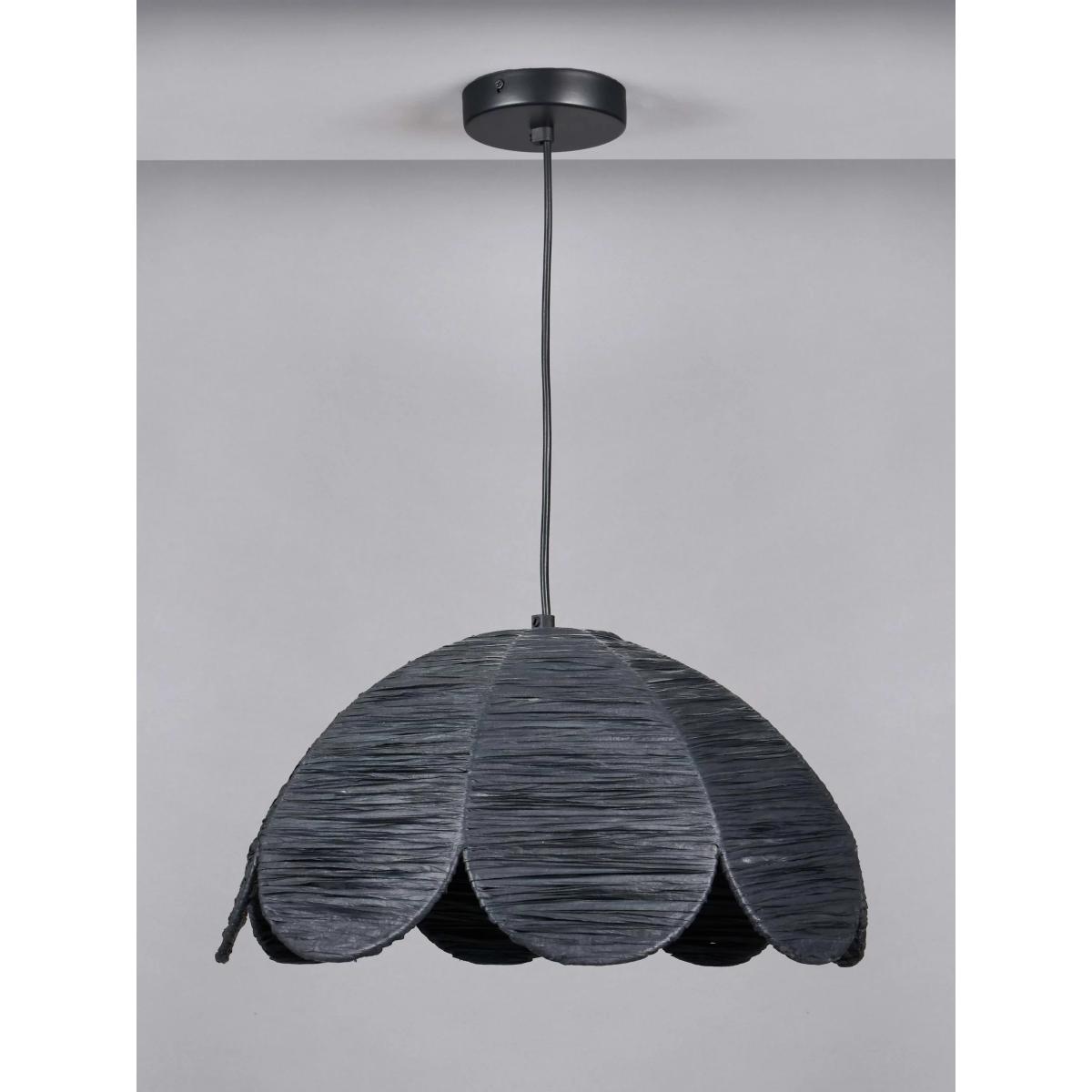 Pacific Lifestyle Petal Black Raffia Pendant Ceiling Light, Black – image 2
