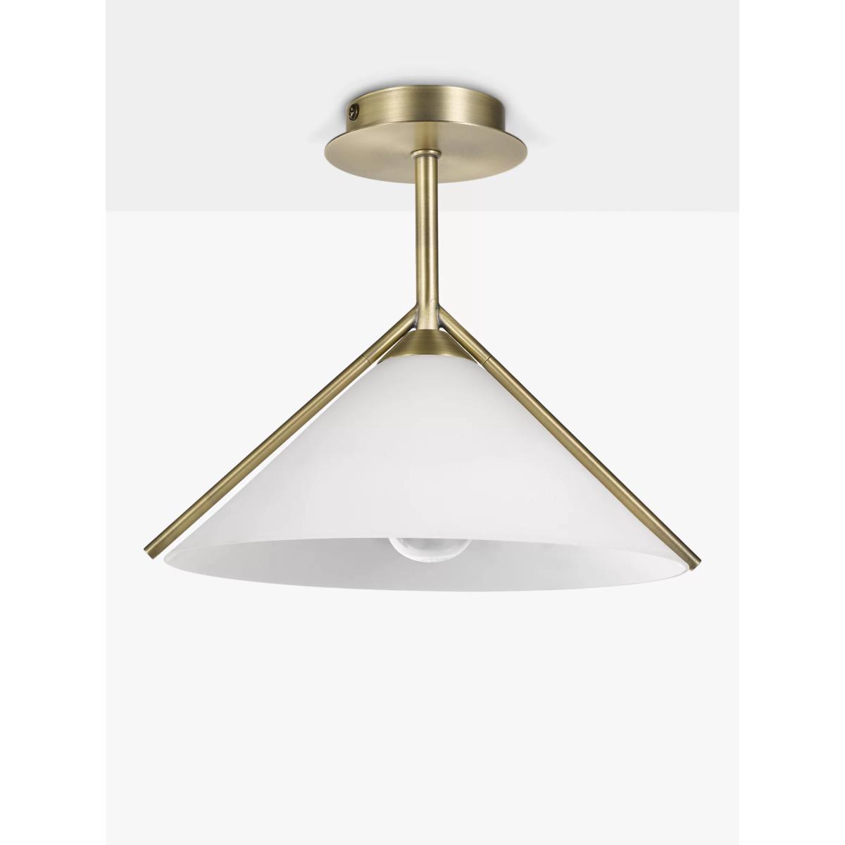 Swoon Mendel Semi Flush Ceiling Light, Opal/Brushed Gold – image 2