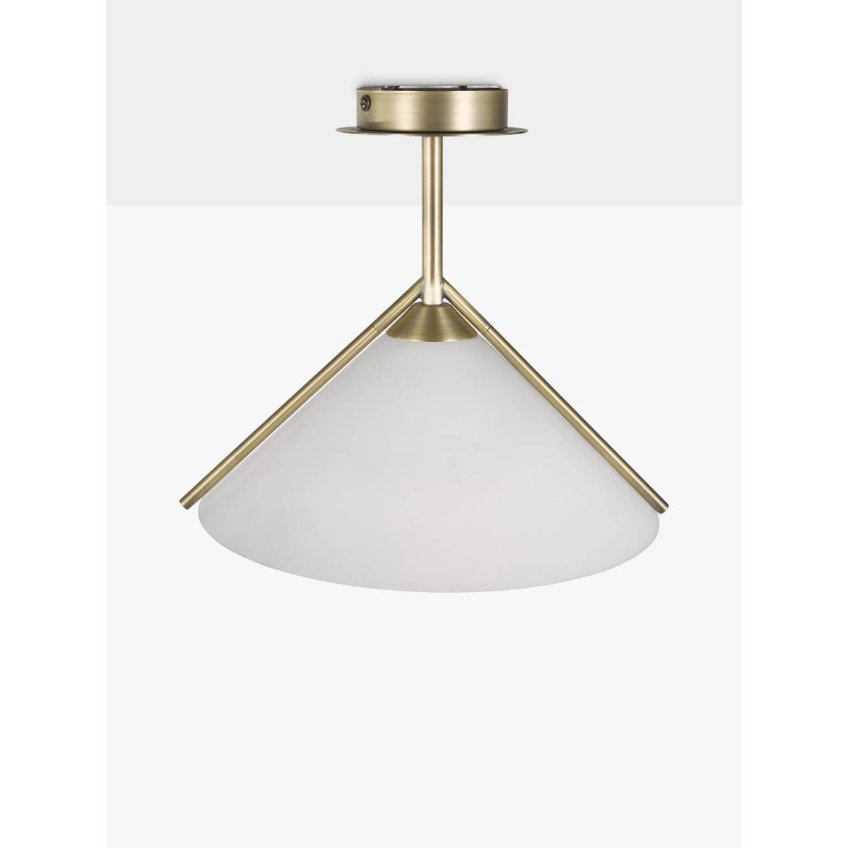 Swoon Mendel Semi Flush Ceiling Light, Opal/Brushed Gold – image 3