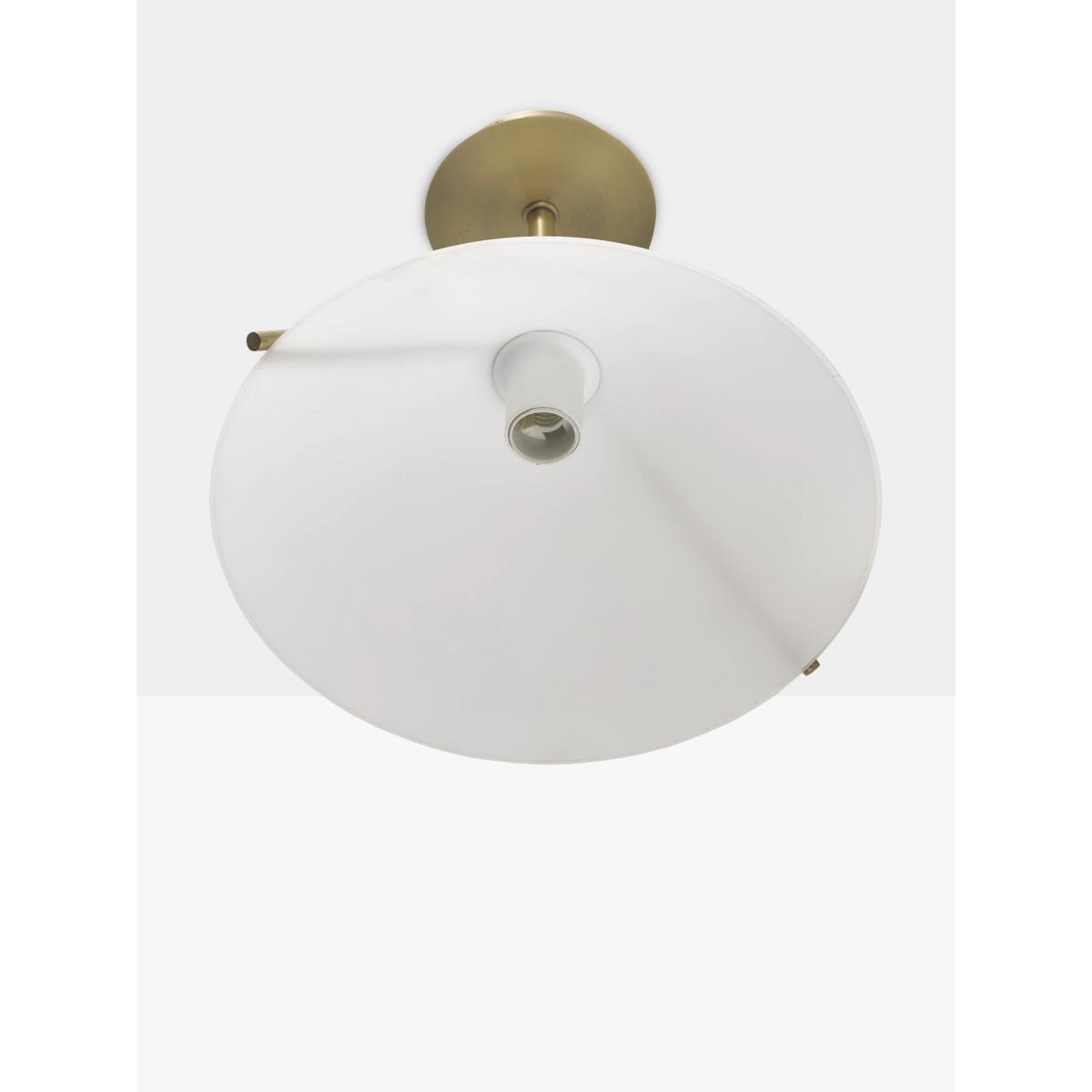 Swoon Mendel Semi Flush Ceiling Light, Opal/Brushed Gold – image 4