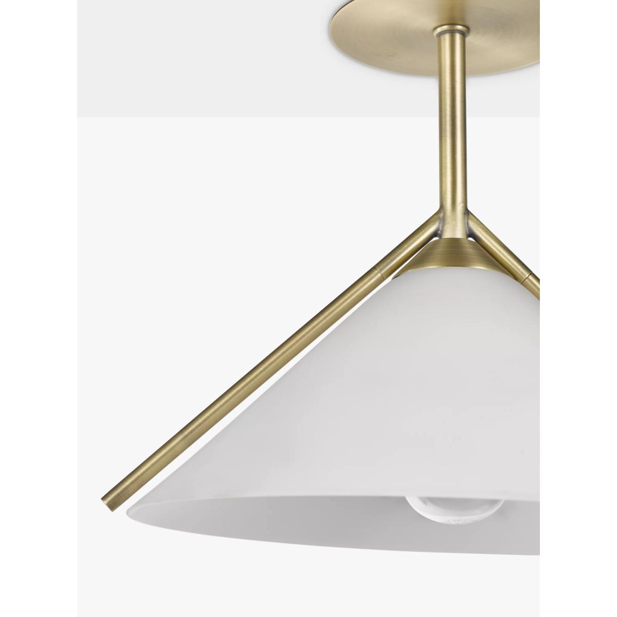Swoon Mendel Semi Flush Ceiling Light, Opal/Brushed Gold – image 6