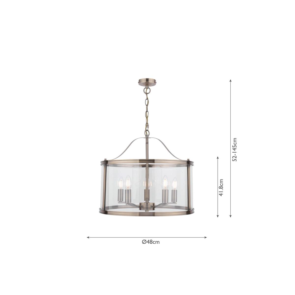 Laura Ashley Harrington 5 Arm Ceiling Light, Antique Brass – image 6