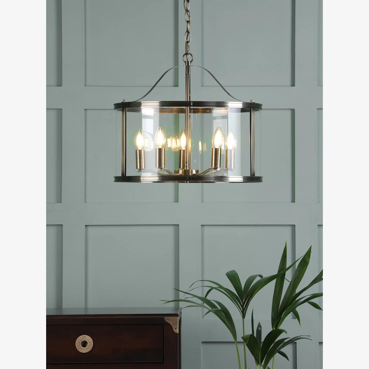 Laura Ashley Harrington 5 Arm Ceiling Light, Antique Brass – image 1