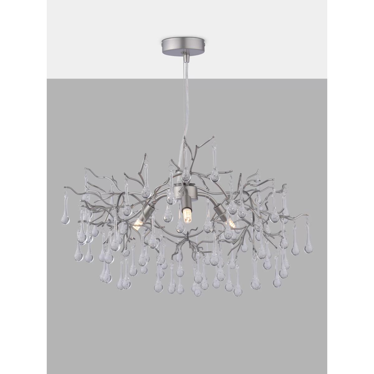 Laura Ashley Willow 3 Arm Ceiling Light, Pewter – image 3