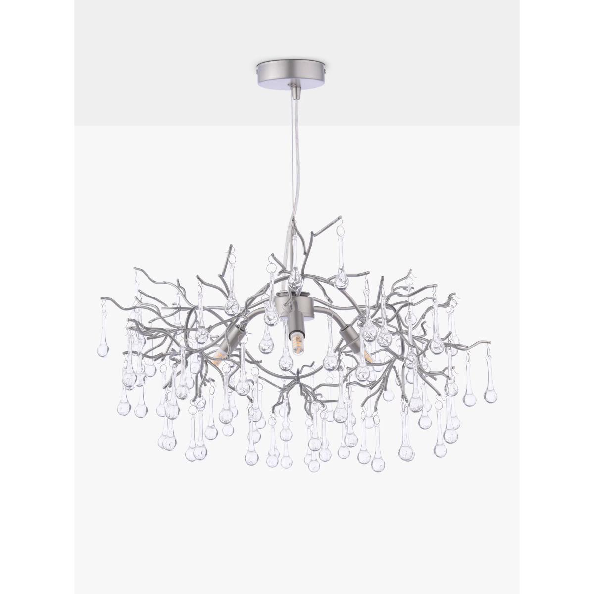 Laura Ashley Willow 3 Arm Ceiling Light, Pewter – image 4