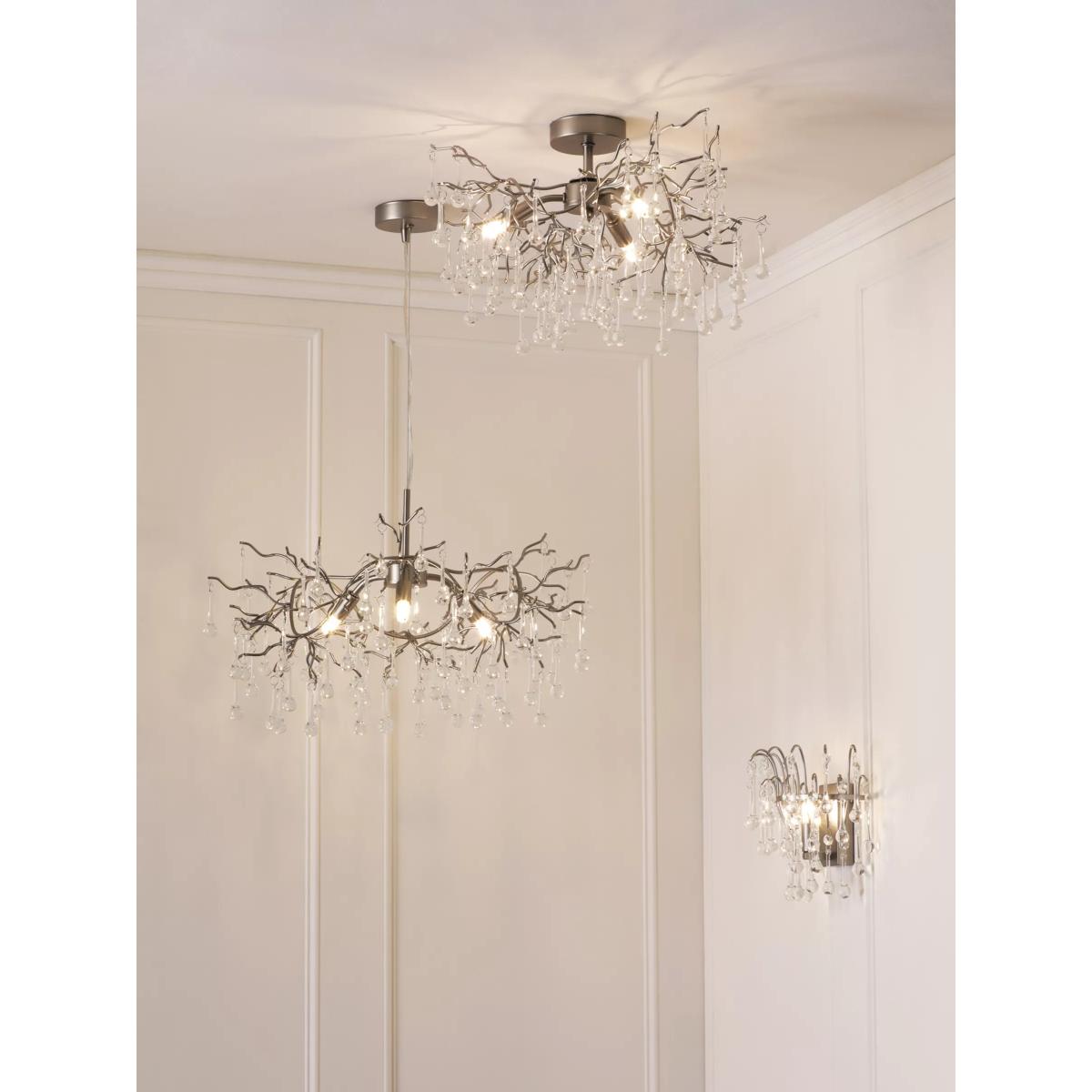 Laura Ashley Willow 3 Arm Ceiling Light, Pewter – image 7