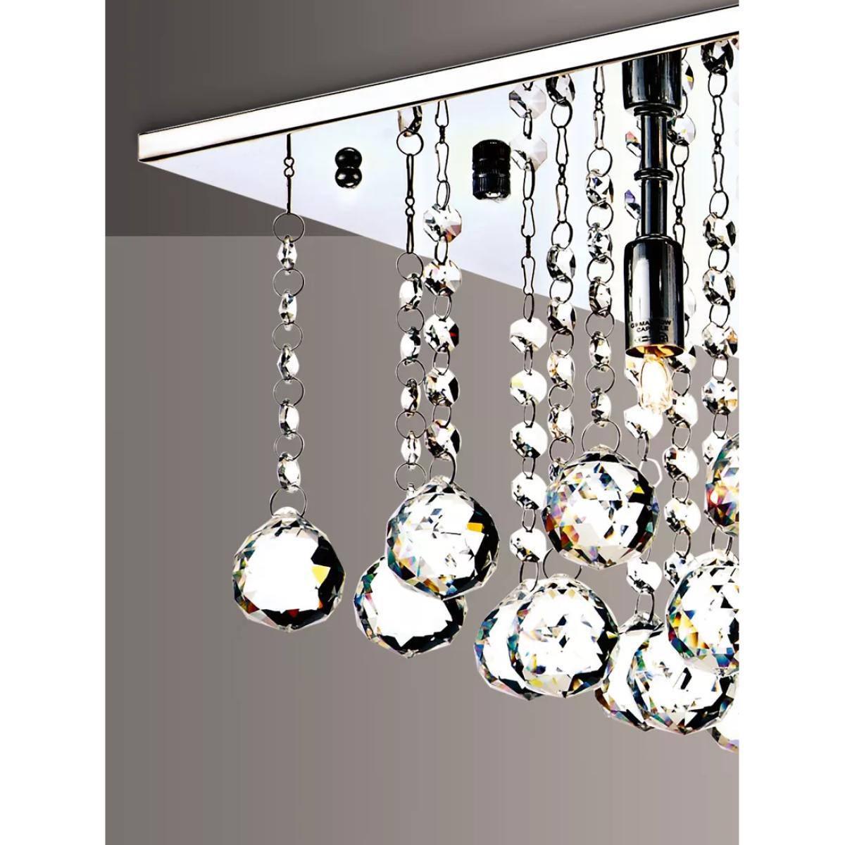 Där Abacus Crystal Semi Flush Square Ceiling Light, Large, Polished Chrome – image 2