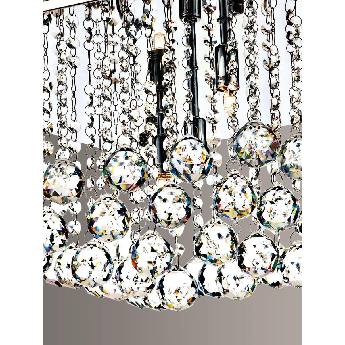 Där Abacus Crystal Semi Flush Square Ceiling Light, Large, Polished Chrome – image 4