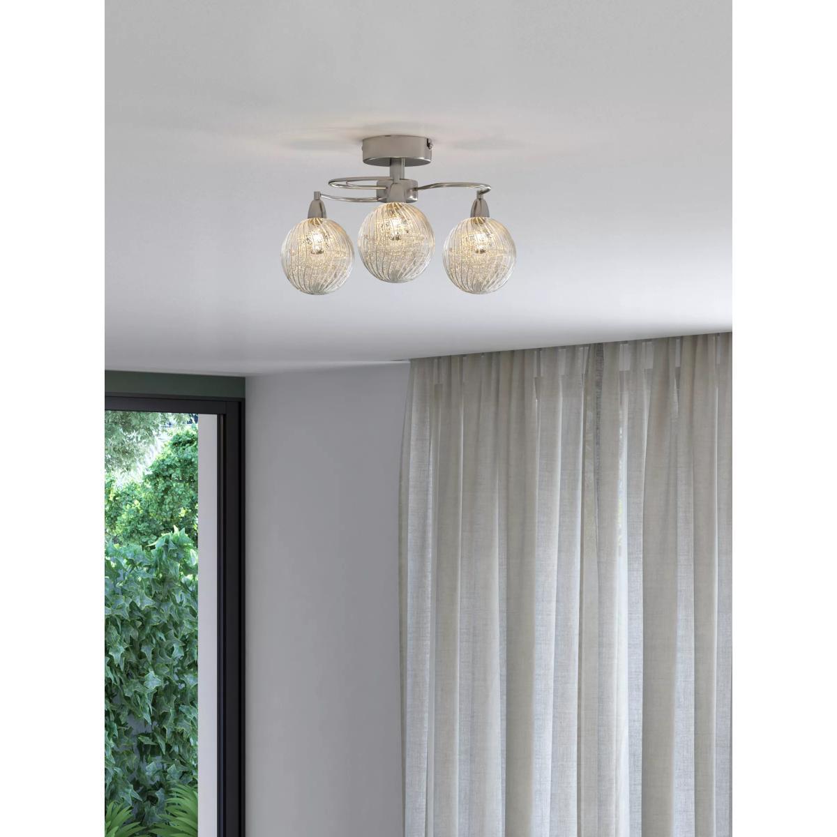 John Lewis & Partners Robertson Semi Flush 3 Arm Ceiling Light, Chrome – image 2