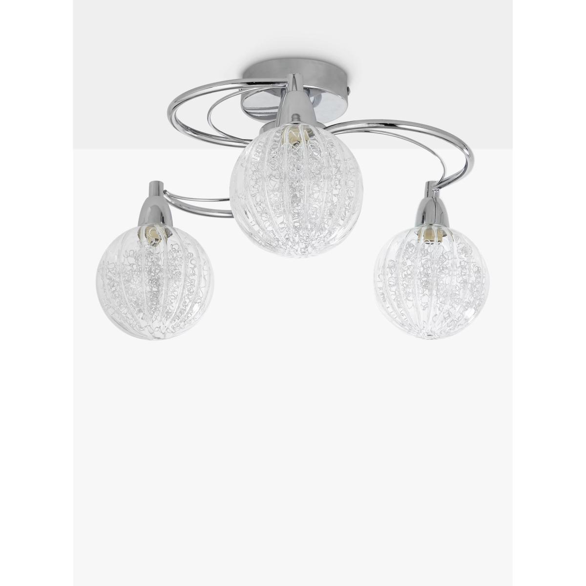 John Lewis & Partners Robertson Semi Flush 3 Arm Ceiling Light, Chrome – image 3