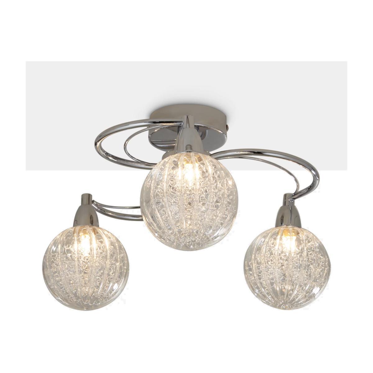 John Lewis & Partners Robertson Semi Flush 3 Arm Ceiling Light, Chrome – image 1