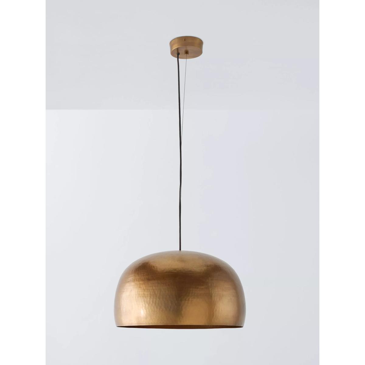 John Lewis Hammered Dome Pendant Ceiling Light, Gold – image 2