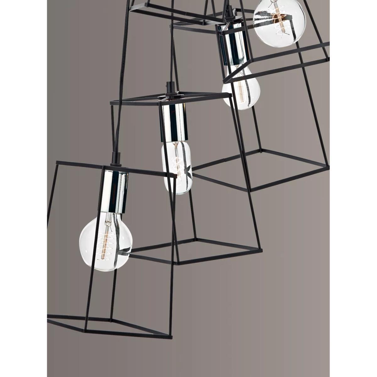 Där Tower 6 Pendant Cluster Ceiling Light, Black/Chrome – image 3