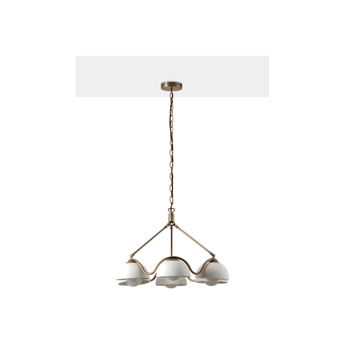 Lights & Lamps Waverly 6 Light Ceiling Light, Brass/Opal – image 1