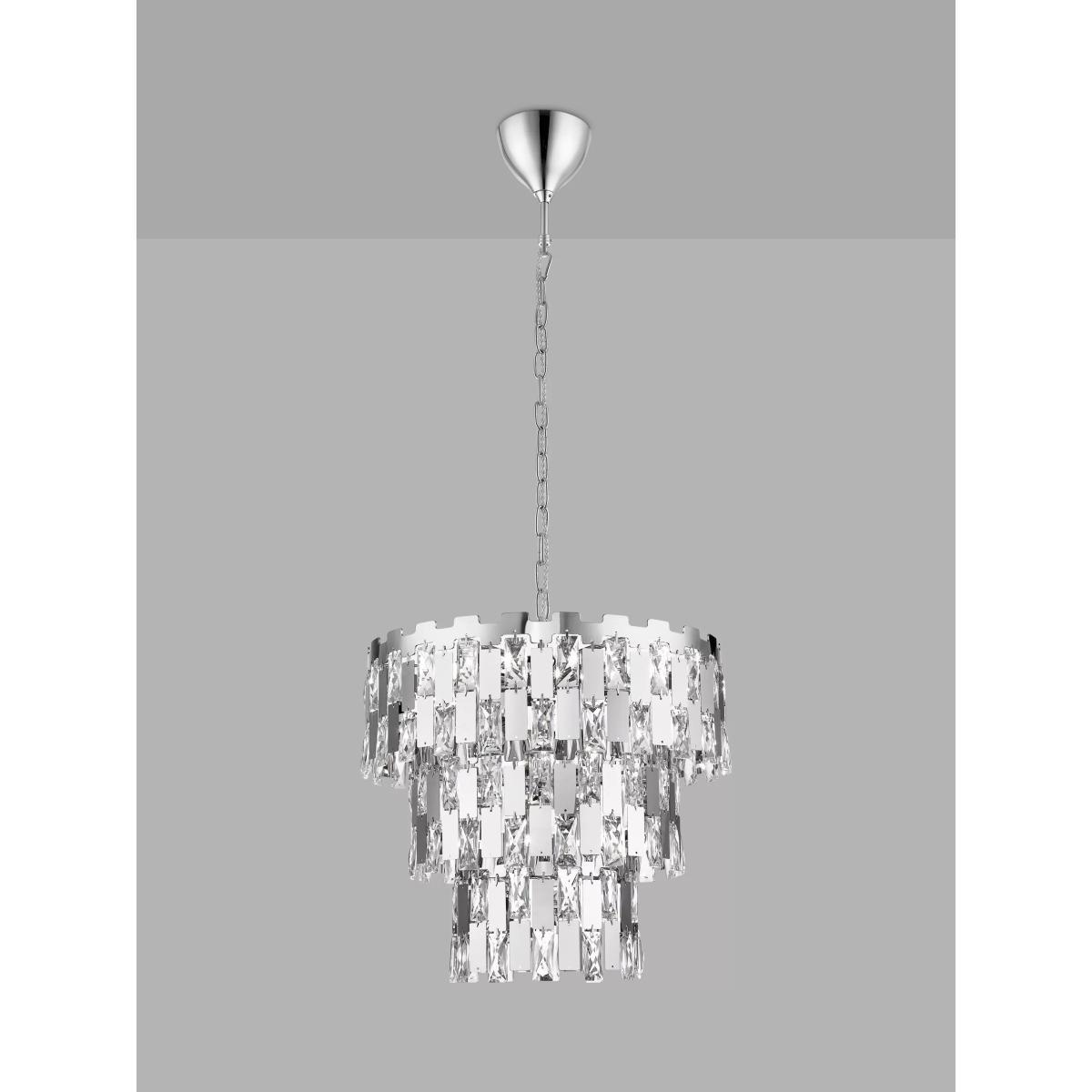 Impex Alma Crystal Ceiling Light, Chrome