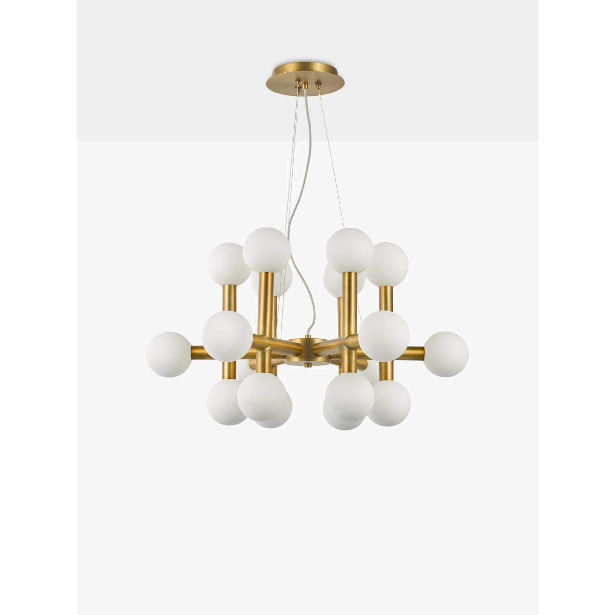 John Lewis Modern 18 Arm Ceiling Light, Warm Brass/Opal – image 3
