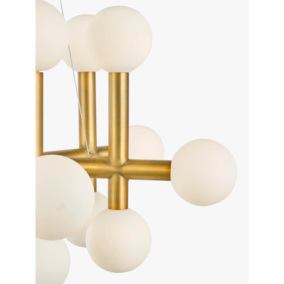 John Lewis Modern 18 Arm Ceiling Light, Warm Brass/Opal – image 4