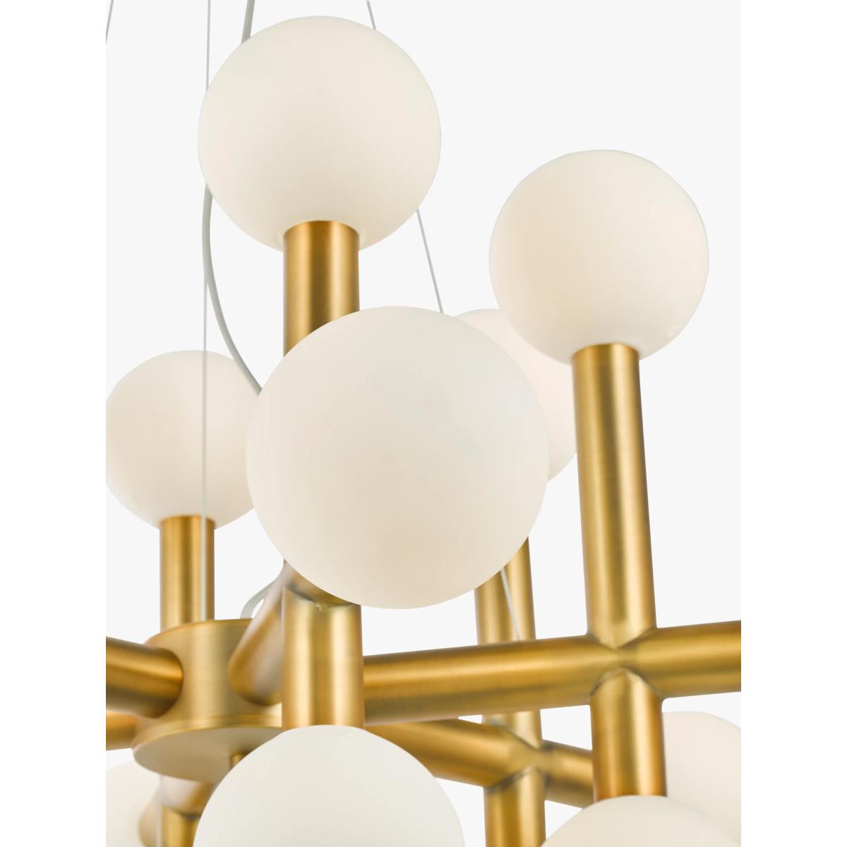 John Lewis Modern 18 Arm Ceiling Light, Warm Brass/Opal – image 5