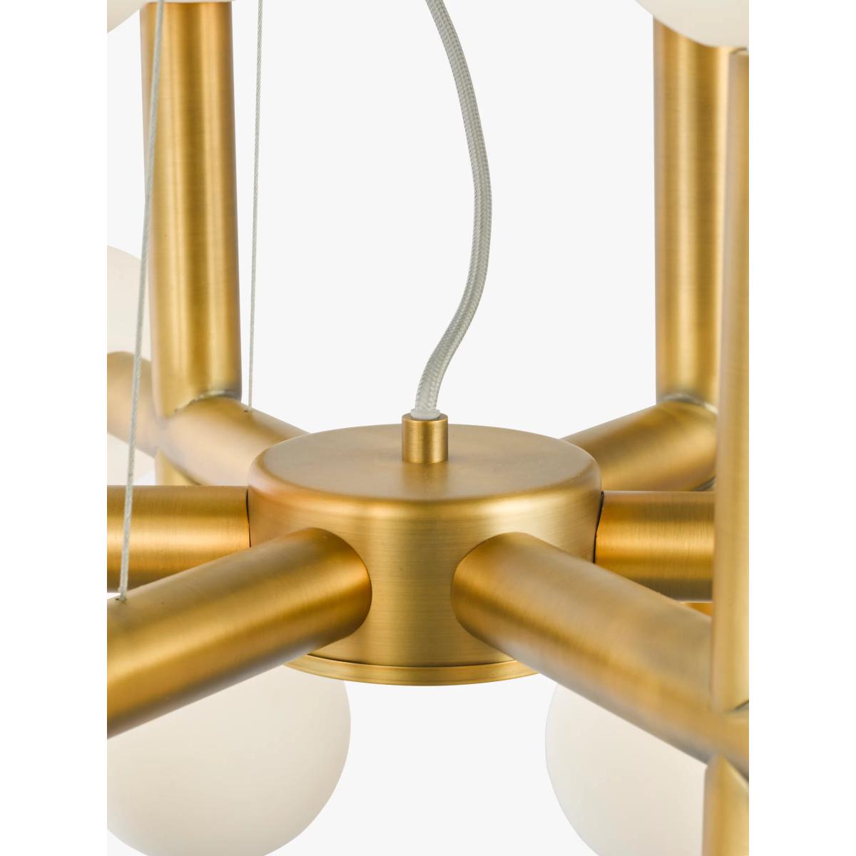 John Lewis Modern 18 Arm Ceiling Light, Warm Brass/Opal – image 6