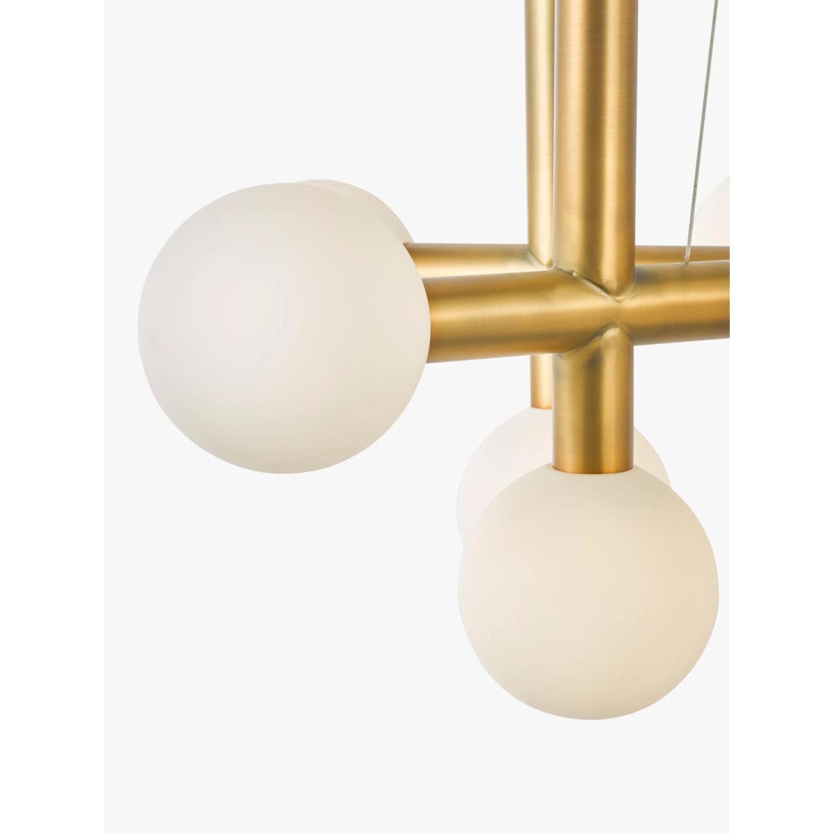 John Lewis Modern 18 Arm Ceiling Light, Warm Brass/Opal – image 7