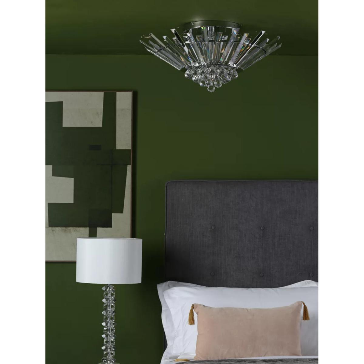 Där Nimbus Faceted Crystal Flush Ceiling Light, Clear – image 6