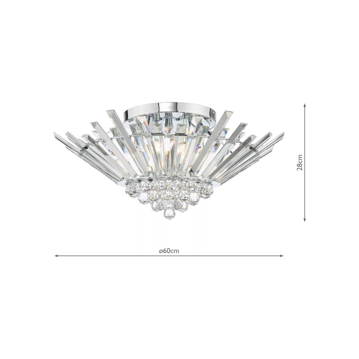 Där Nimbus Faceted Crystal Flush Ceiling Light, Clear – image 7