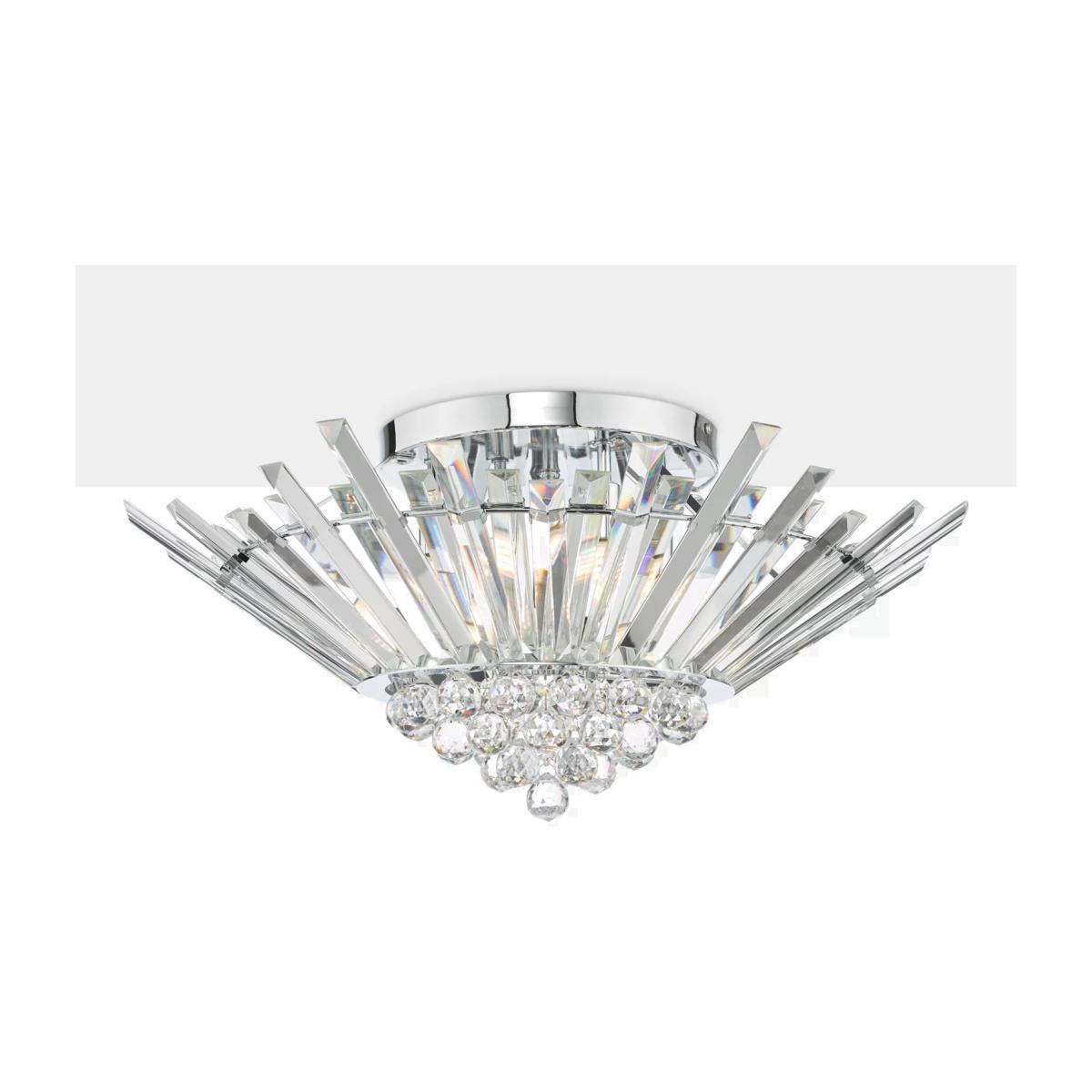 Där Nimbus Faceted Crystal Flush Ceiling Light, Clear – image 1