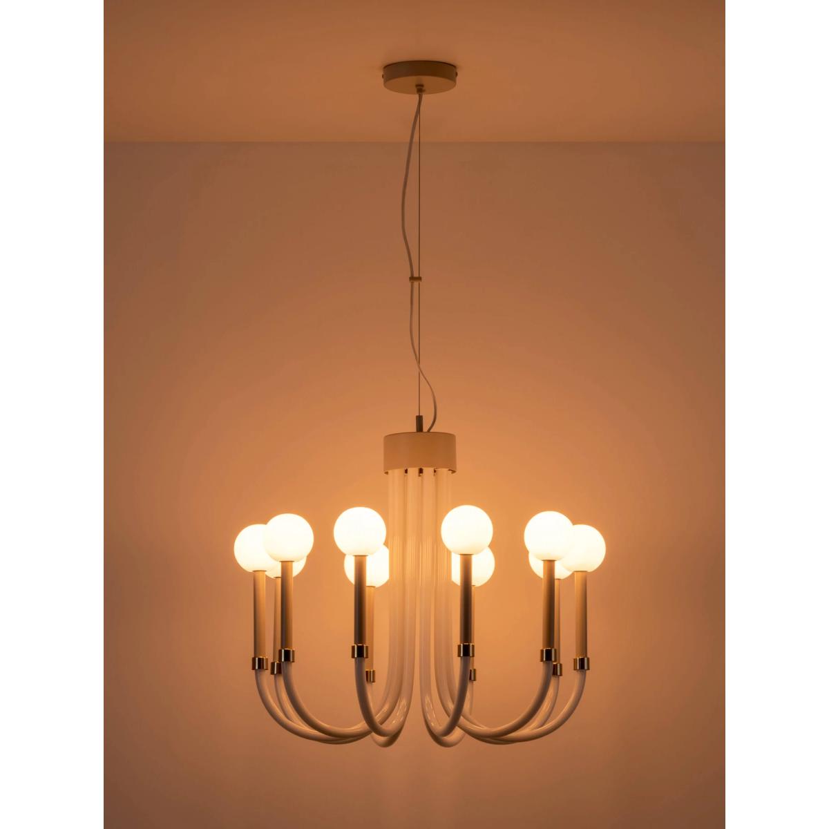 houseof Opal Ball Glass 10 Arm Ceiling Light, Sand – image 4