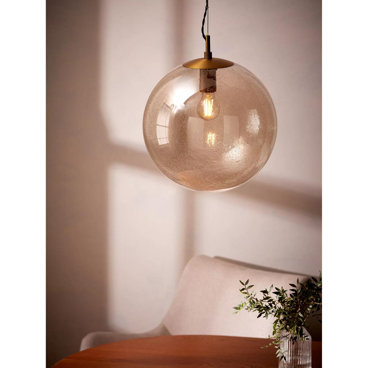 John Lewis Champagne Bubble Glass Pendant Ceiling Light, Champagne/Warm Brass – image 2