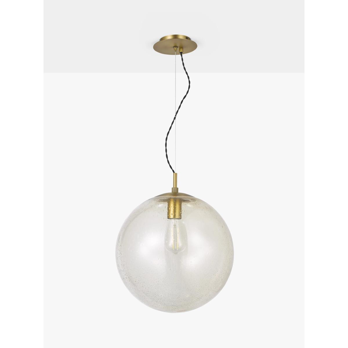 John Lewis Champagne Bubble Glass Pendant Ceiling Light, Champagne/Warm Brass – image 3