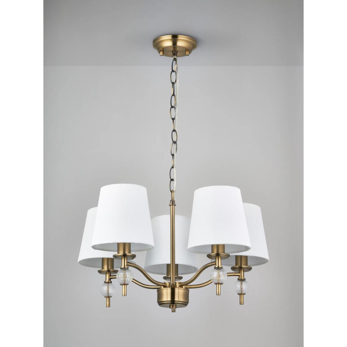 John Lewis Haverstock 5 Arm Pendant Ceiling Light, Antique Brass – image 3