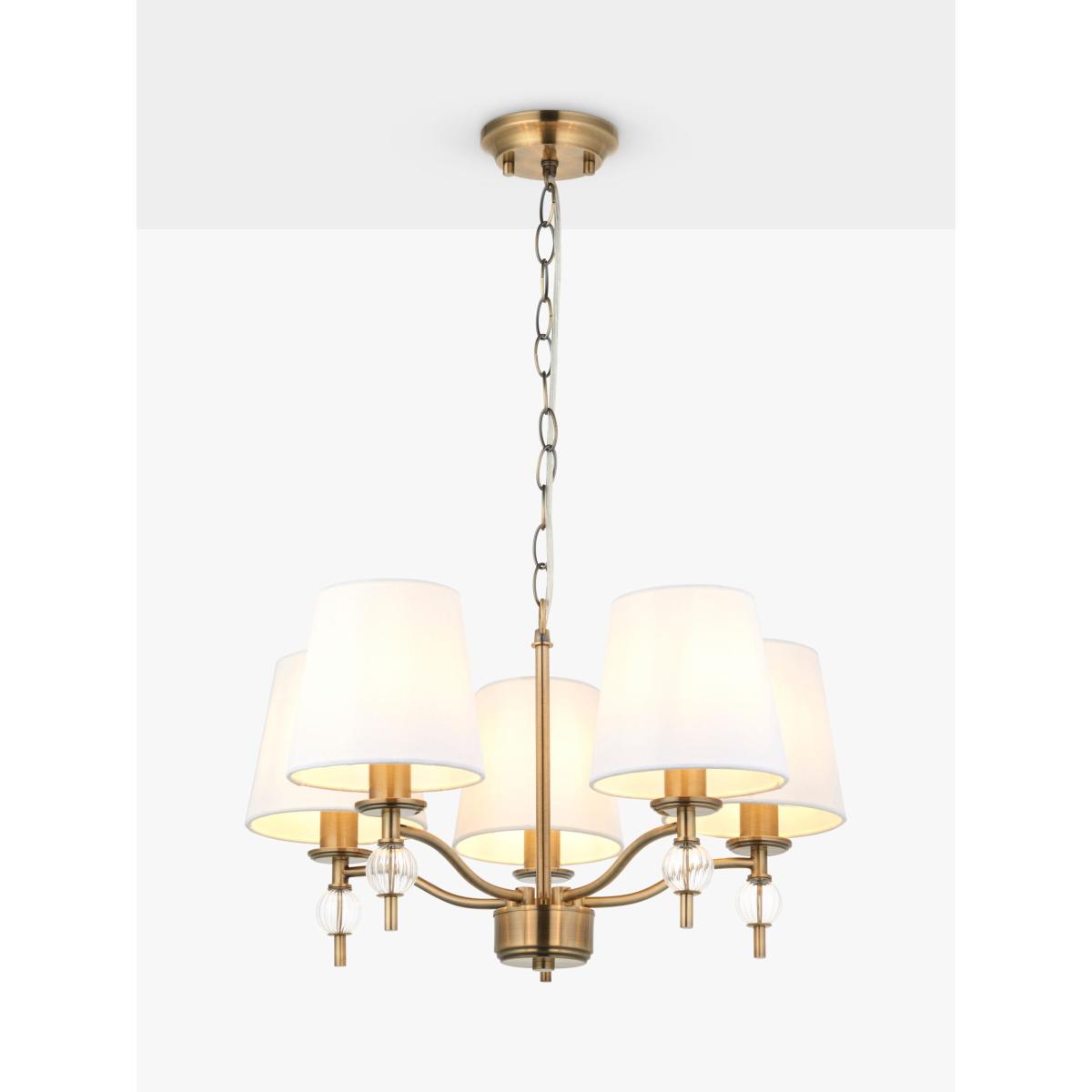 John Lewis Haverstock 5 Arm Pendant Ceiling Light, Antique Brass – image 4