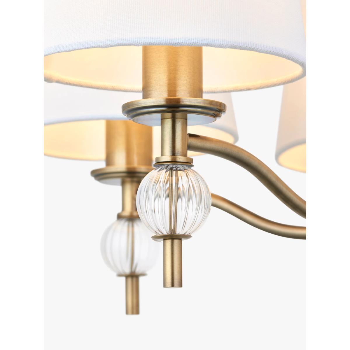 John Lewis Haverstock 5 Arm Pendant Ceiling Light, Antique Brass – image 5
