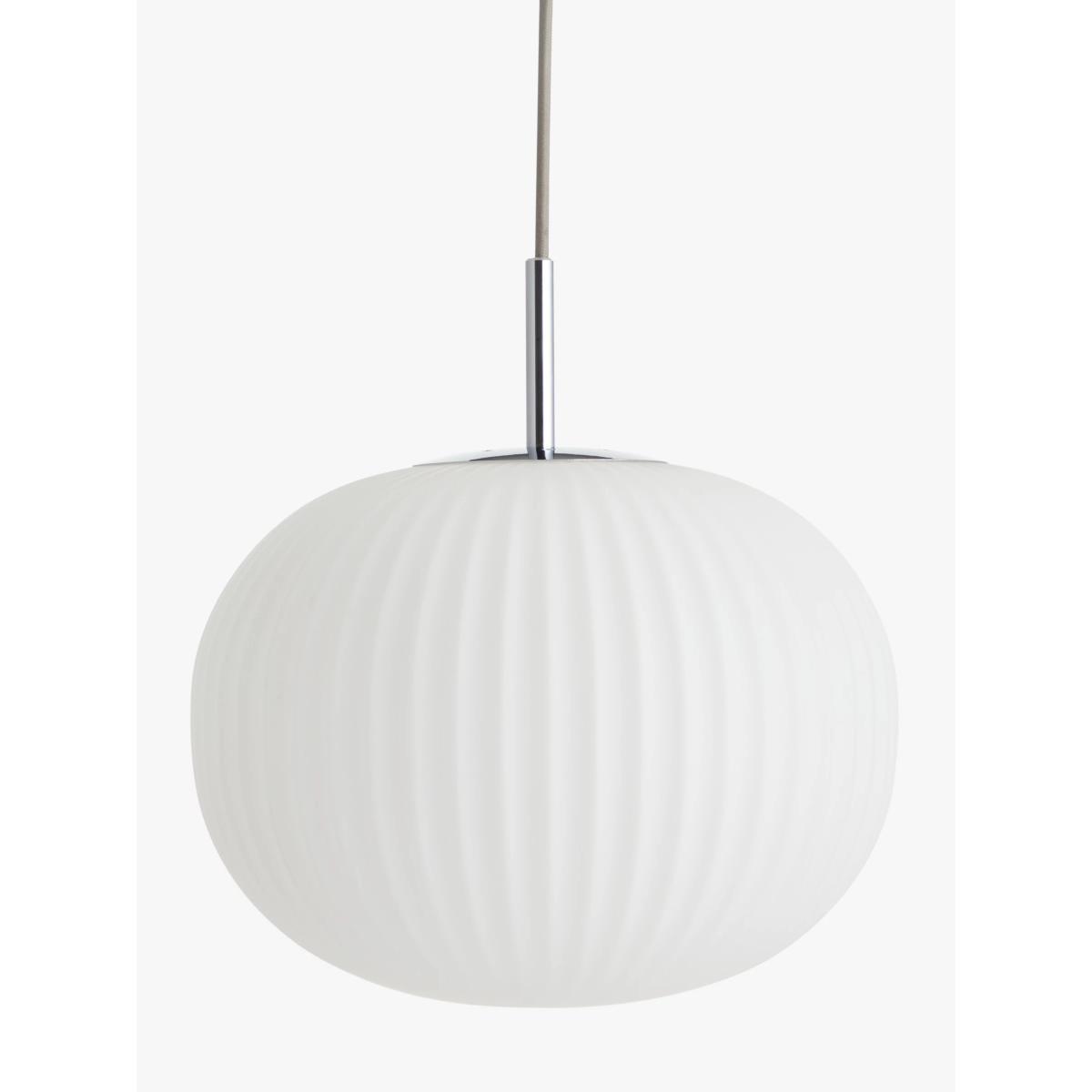 John Lewis & Partners Pleated Glass Globe Ceiling Light, White/Chrome – image 4