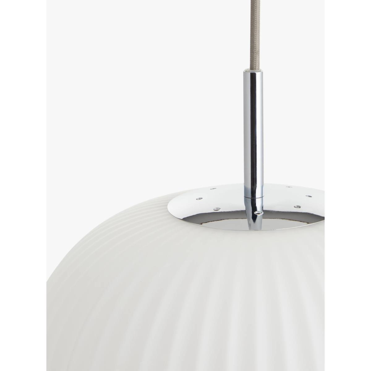 John Lewis & Partners Pleated Glass Globe Ceiling Light, White/Chrome – image 6