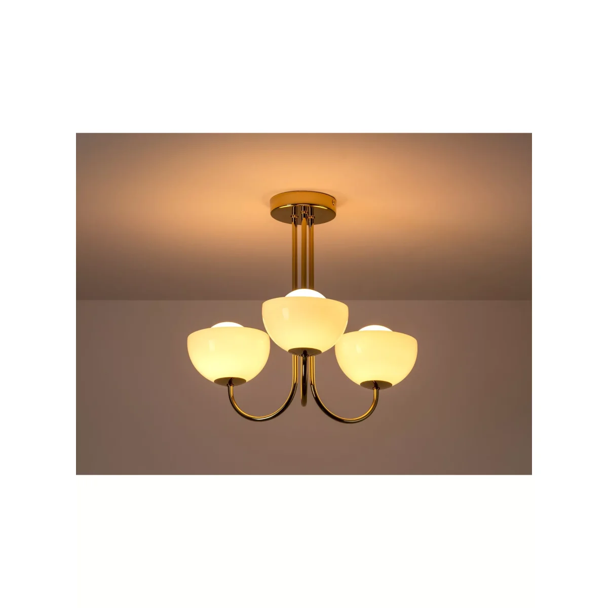 houseof Glass Bowl 3-Arm Ceiling Light – image 3