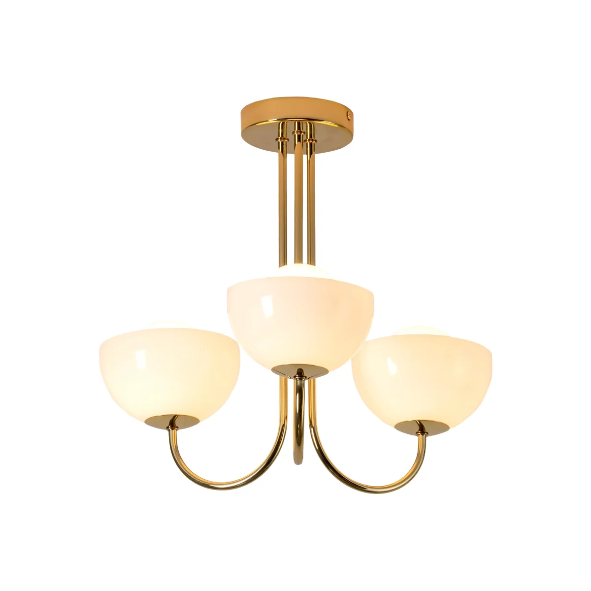 houseof Glass Bowl 3-Arm Ceiling Light – image 1