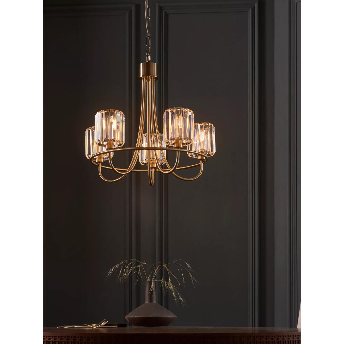 Bay Lighting Lyon 5 Arm Ceiling Light, Brass – image 3
