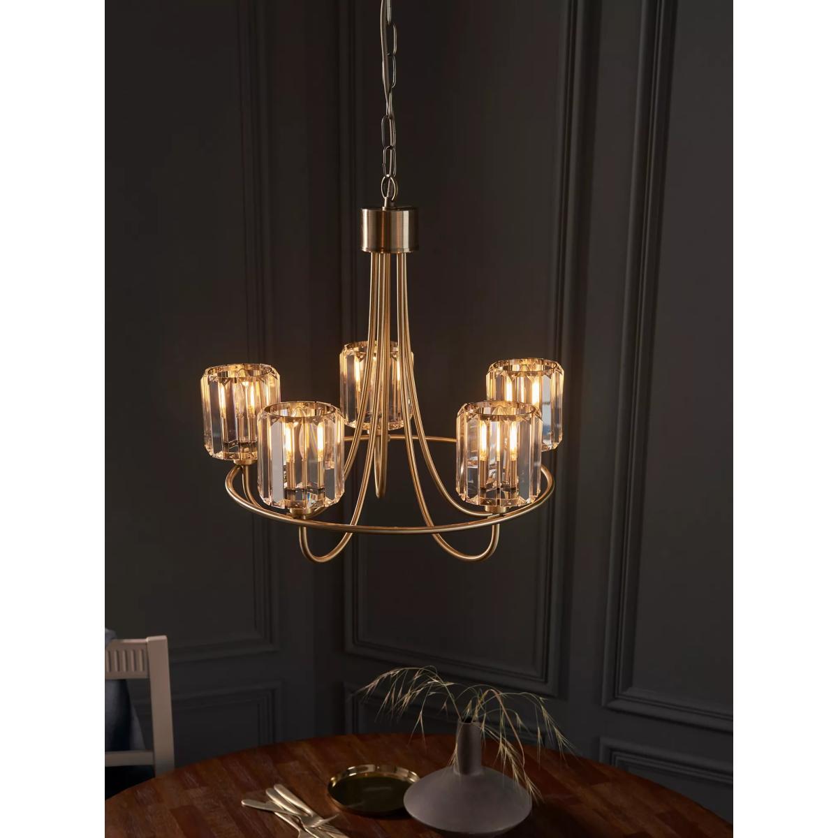 Bay Lighting Lyon 5 Arm Ceiling Light, Brass – image 4