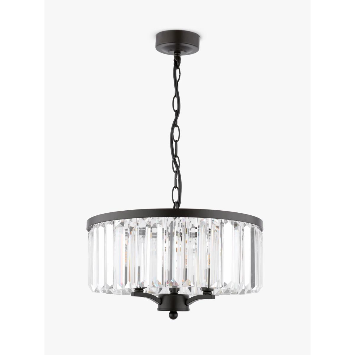 Laura Ashley Elkwood 3 Arm Chandelier Ceiling Light, Soft Black – image 2