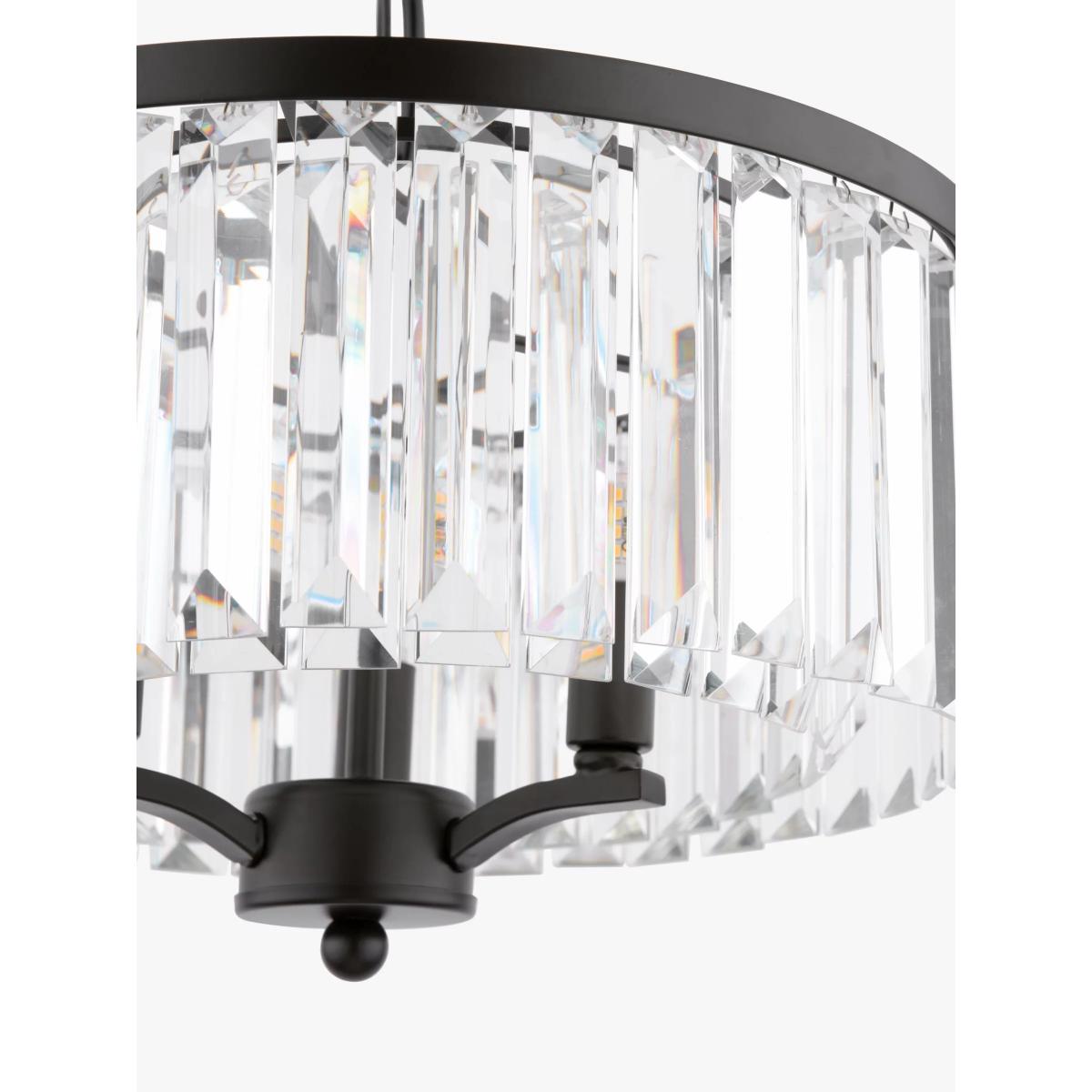 Laura Ashley Elkwood 3 Arm Chandelier Ceiling Light, Soft Black – image 3