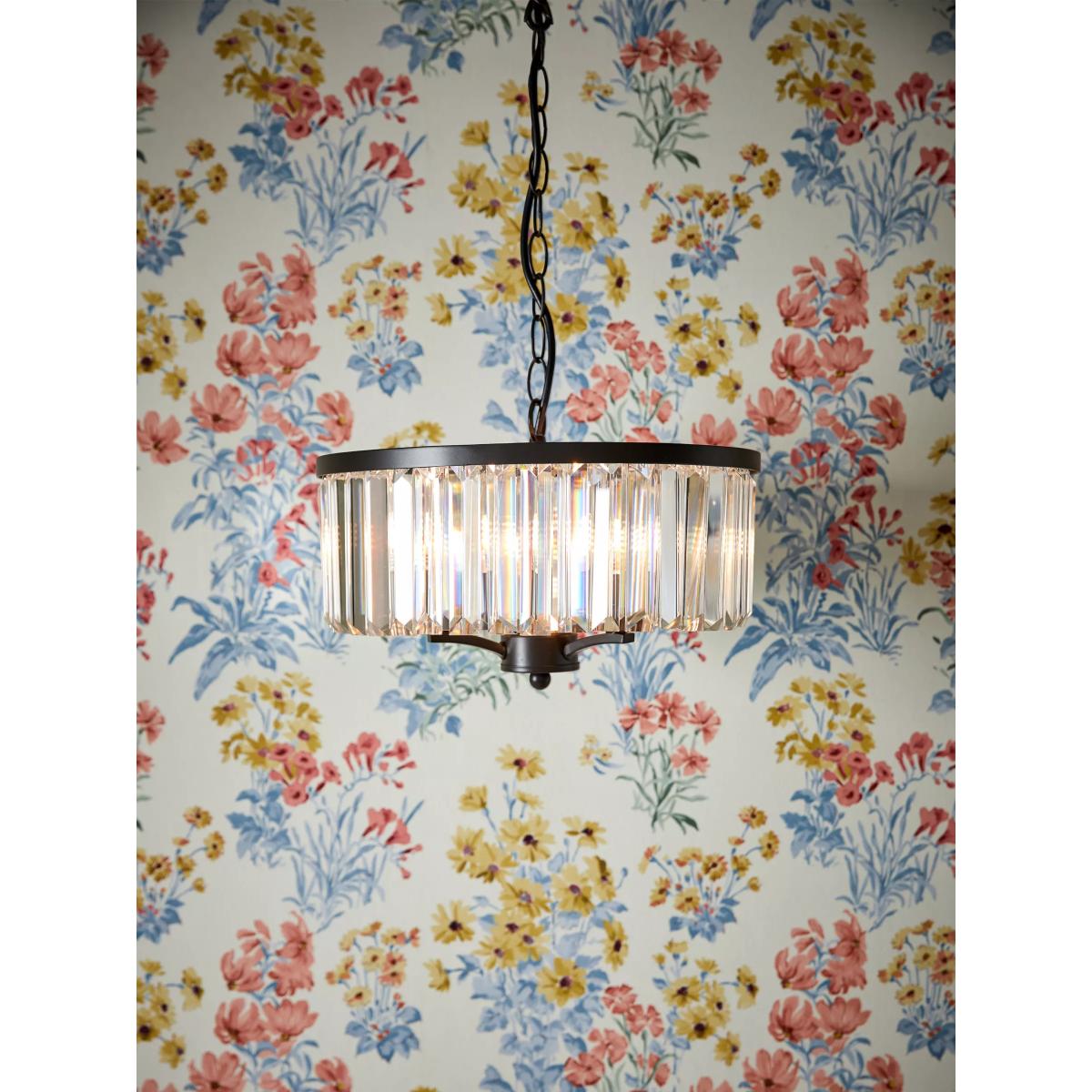 Laura Ashley Elkwood 3 Arm Chandelier Ceiling Light, Soft Black – image 4