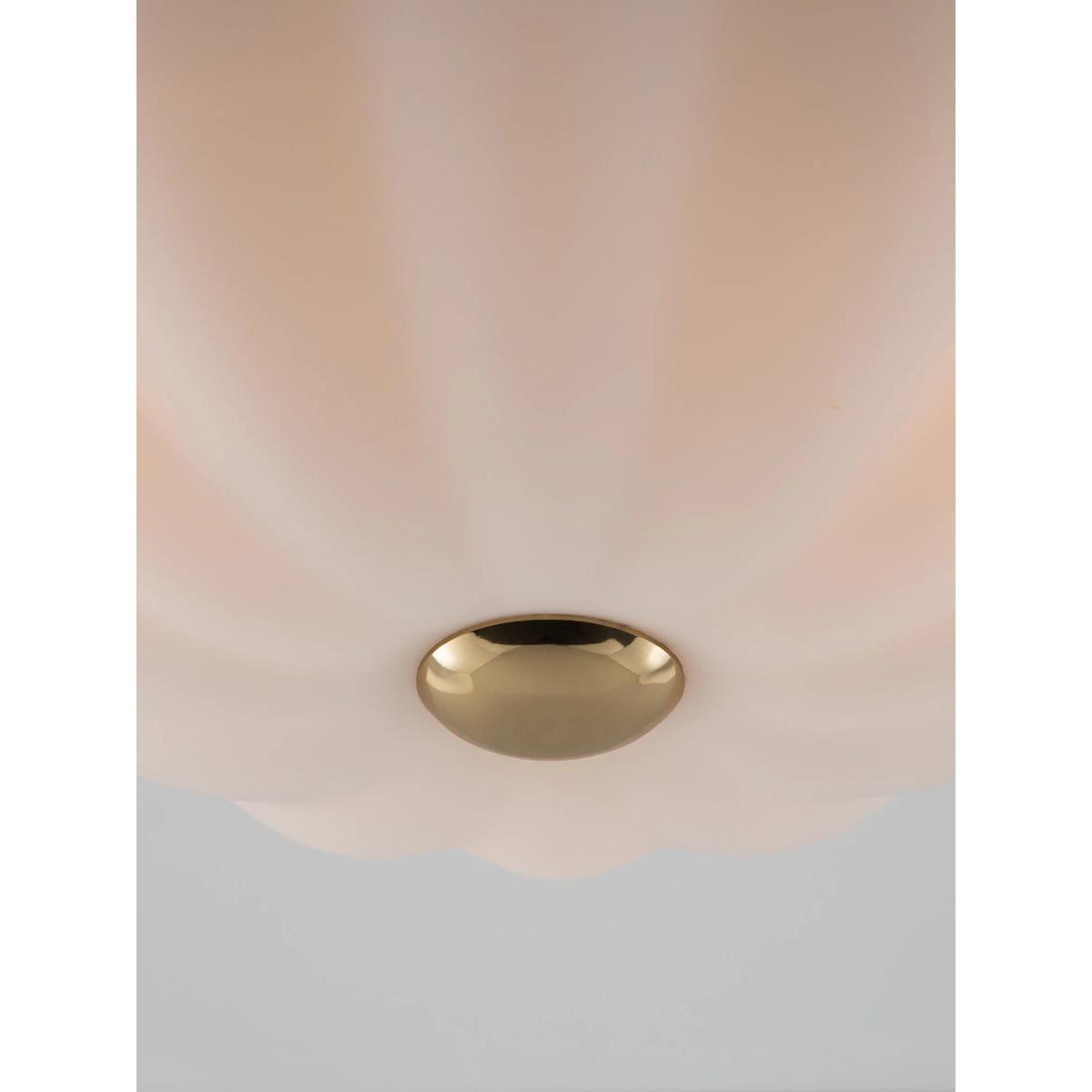 houseof Flower Frosted Glass Flush Ceiling Light, White/Brass – image 2