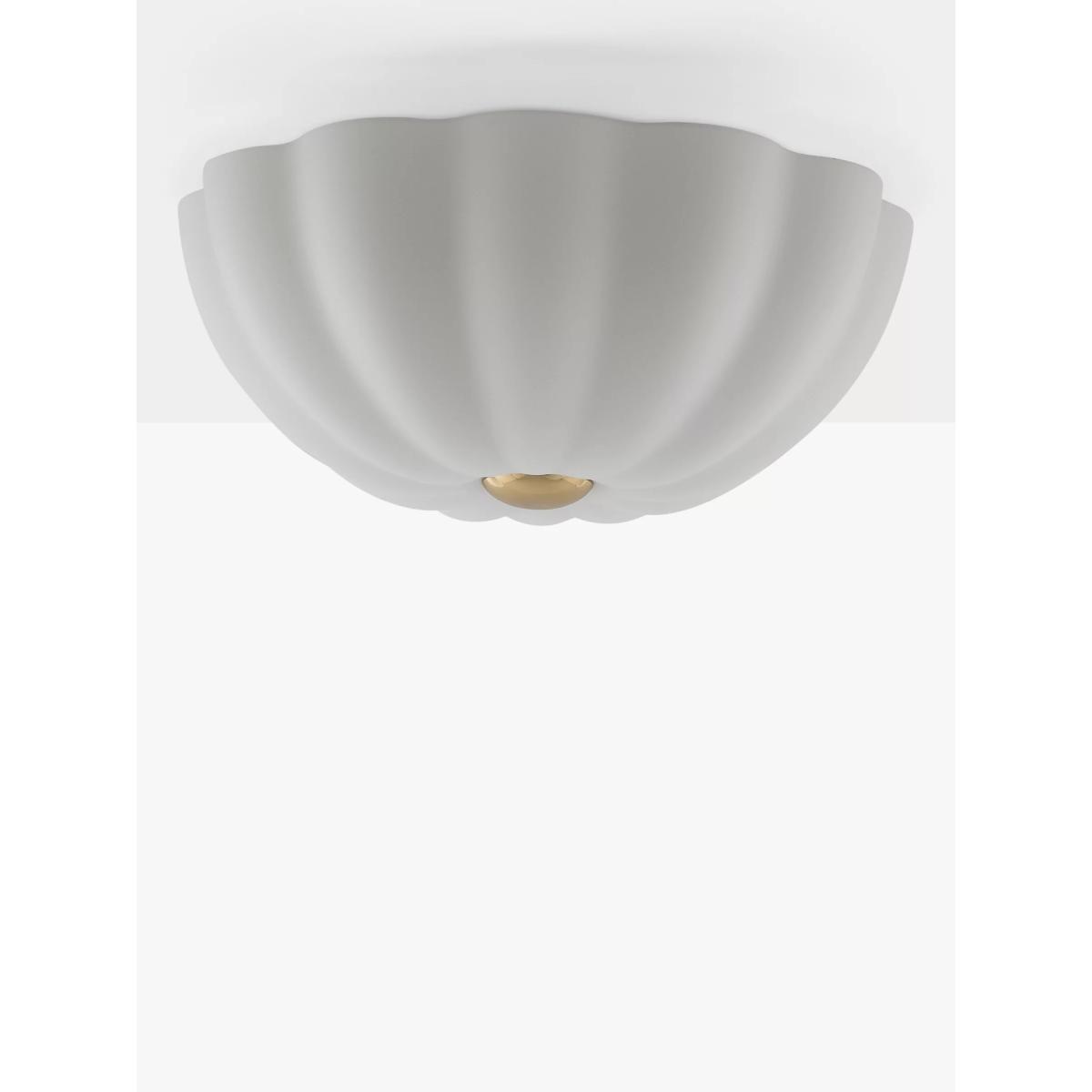 houseof Flower Frosted Glass Flush Ceiling Light, White/Brass – image 5