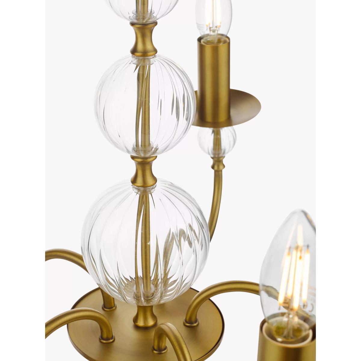English Heritage Wrest Park 5 Light Pendant Ceiling Light, Metallic Brass – image 3
