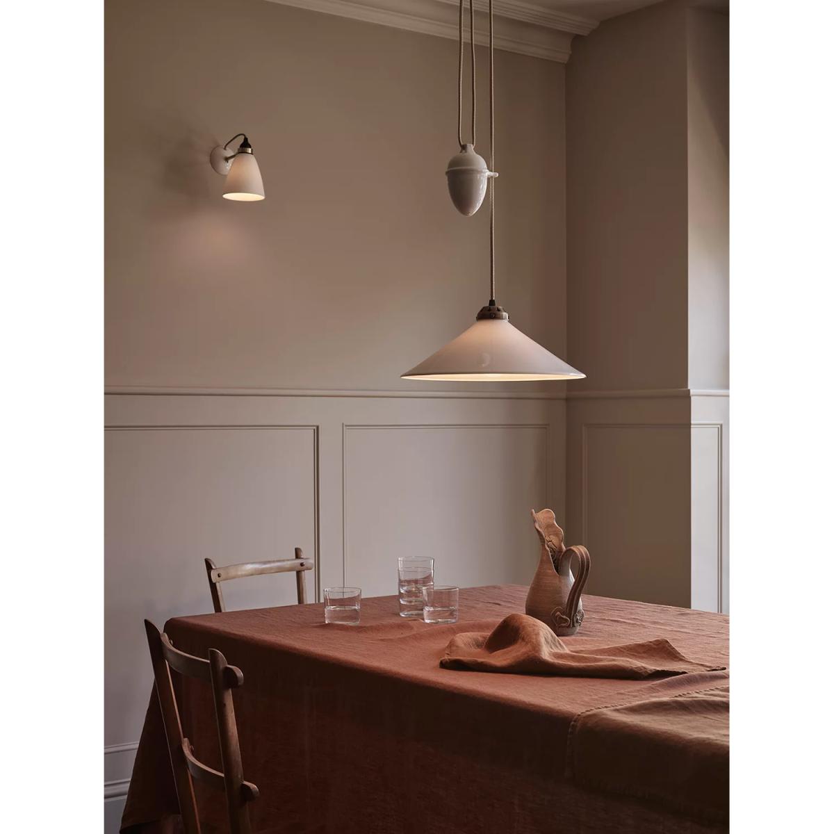 Original BTC Cobb Rise and Fall Bone China Shade Pendant Ceiling Light, Natural – image 3