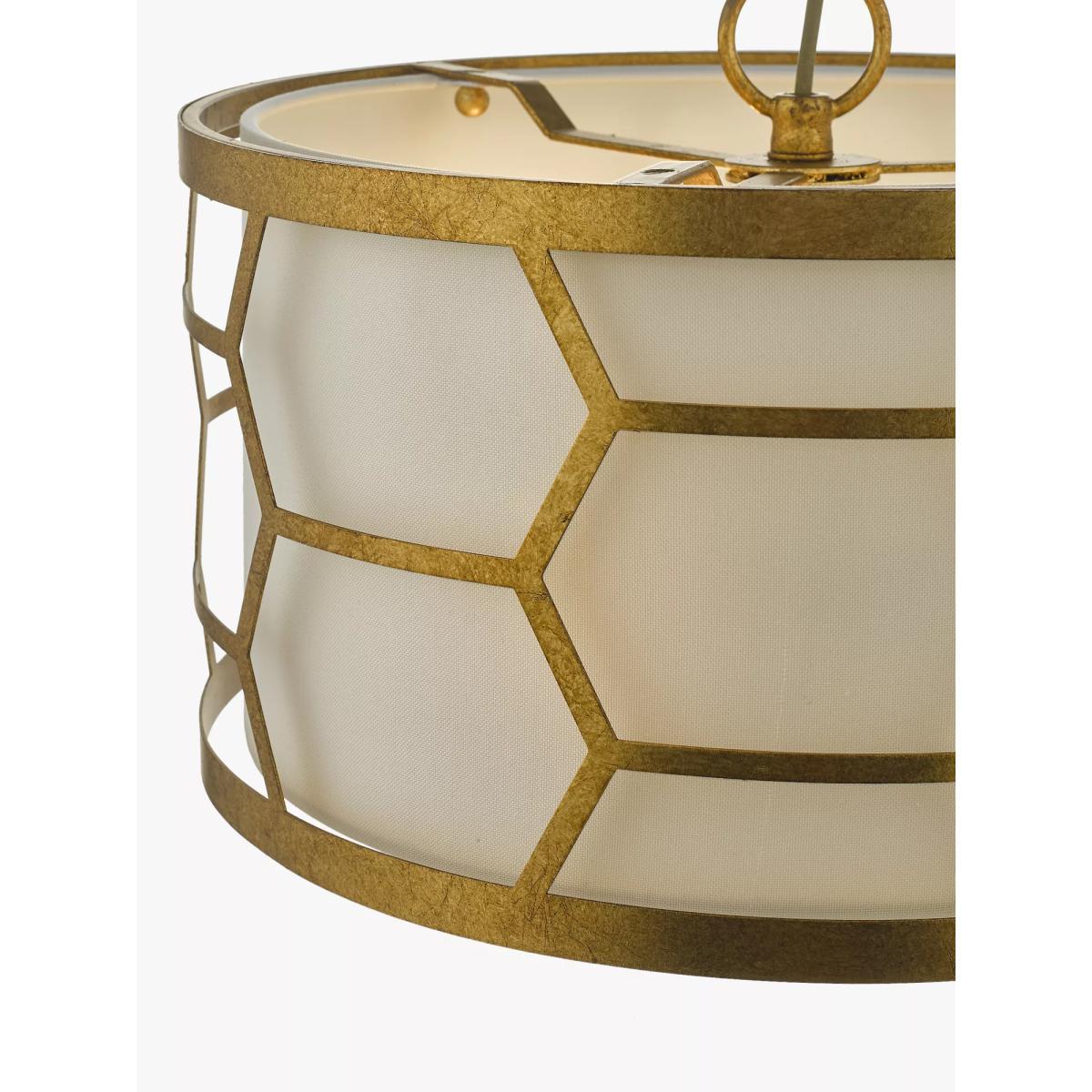 Där Metal Hexagon Small Pendant Ceiling Light, Gold/Ivory – image 2