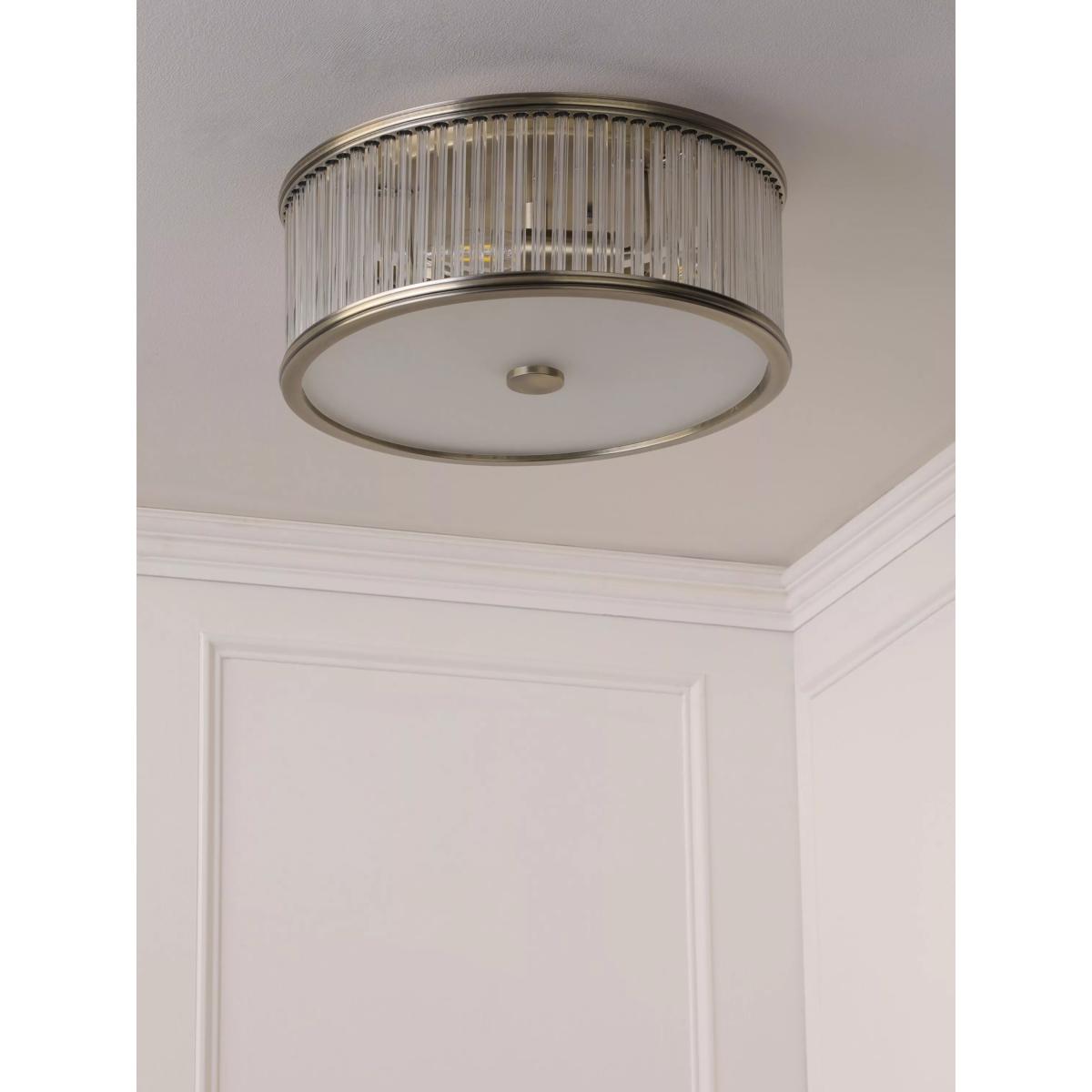 Laura Ashley Sutton 2 Flush Ceiling Light, Antique Brass – image 2