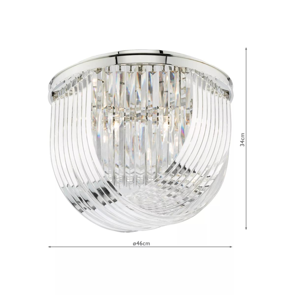English Heritage Eltham 4 Light Swagged Crystal Flush Ceiling Light, Clear – image 5