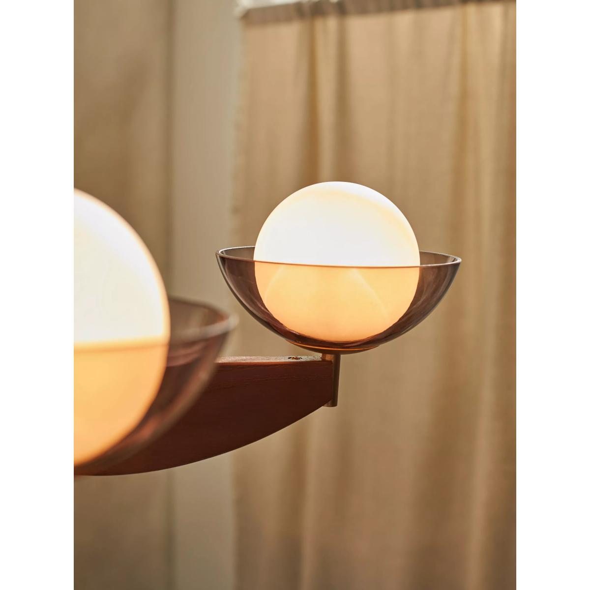 MADE 5 Arm Glass Orb Ceiling Light, Walnut – image 3